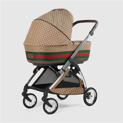 Gucci Stroller in beige and ebony GG canvas 